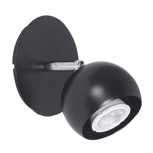 Aplique 1 luz GU10 con cabezal de diámetro 9 cm y base de 12 cm negro